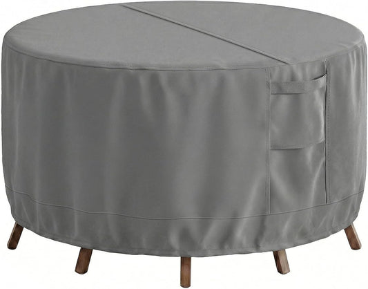 Vailge Round Patio Furniture Covers, 100% Waterproof Outdoor Table Chair Set Covers, Anti-Fading Cover for Outdoor Furniture Set, UV Resistant (Grey, 72"DIAx28"H)