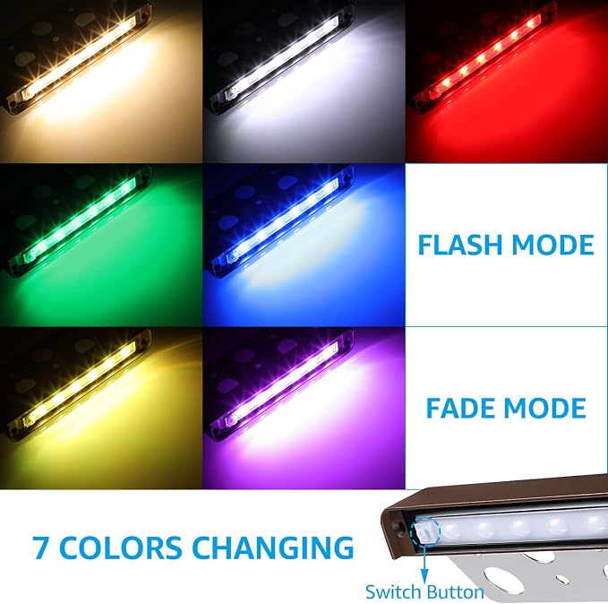 LEONLITE 4-Pack RGBCW 4 Inch LED Hardscape Lighting, Color Changing | LED Landscape Lighting, 12-24V AC/DC Paver Light Low Voltage Retaining Wall Lights, 1W Outdoor Step Lights, ETL