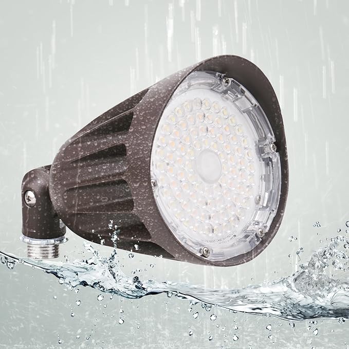 OSTEK 25W LED Bullet Spotlight Flood Light, 3CCT Selectable LED Landscape Spotlight with Knuckle Mount 3500LM, 0-10V Dimmable Commercial Outdoor Weatherproof Flood Light 120-277V, UL-Listed (1 Pack)