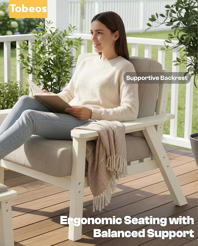 HDPE Patio Furniture Set 10 Seats, Outdoor Couch with Washable Thick Beige Cushions & Coffee Table & Side Table, Outdoor Sectional Furniture for Backyard, Deck, Lawn, Porch (White Frame)