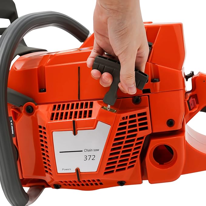 28Inch Gas Powered Chainsaw, 2-Stroke 71CC 3.9KW Handheld Cordless Gas Power Chain Saw with Air-cooled Petrol Saws Set for Wood Cutting, Garden Pruning, Forest Logging, 10000RPM