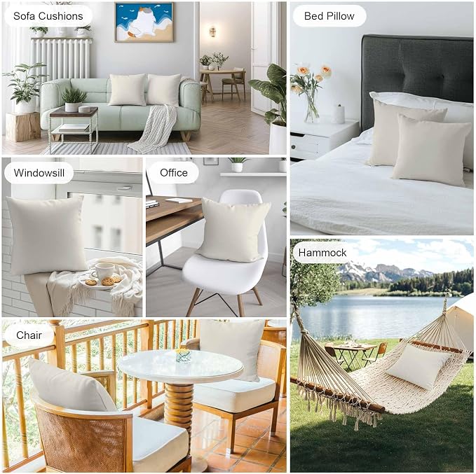Throw Pillow Covers 26x26 Inch Set of 2, Cream Solid Color Waterproof Outdoor Pillow Covers, Aesthetics Contemporary Luxury Decorative Cushion Pillowcases for Couch, Sofa, Bed, Garden, Patio