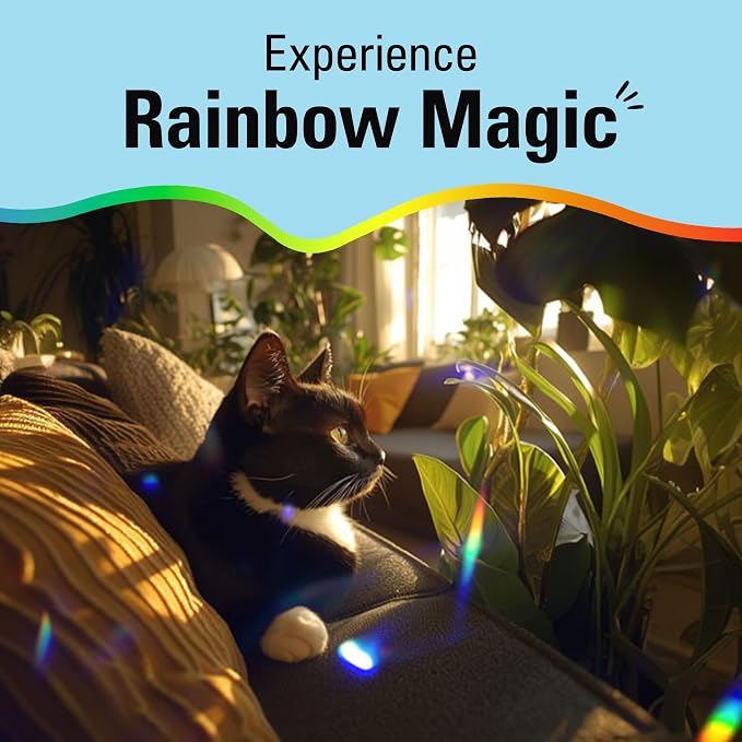 Kikkerland Solar Powered Rainbow Maker – Prism Suncatcher, Fun Home Window Decor – Unique Gift for Christmas & Birthdays – Standing Crystal