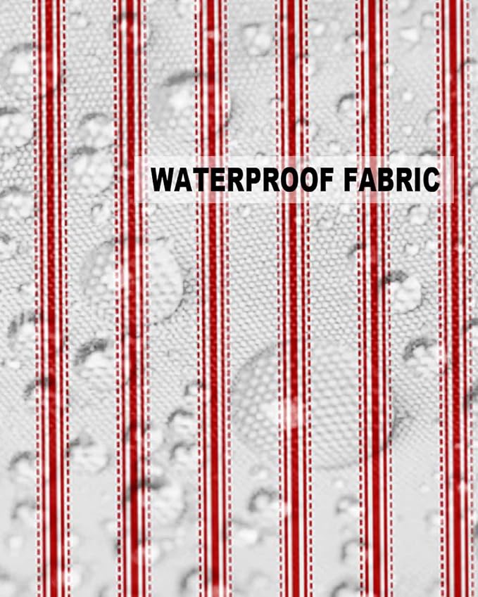 Outdoor Waterproof Throw Pillow Covers Set of 2 Red Stripes Pillowcases 16x16 Inches Red Beige Vertical Striped Patio Decorative Pillows Cushion Case Patio Pillows for Couch Bed Chair Garden