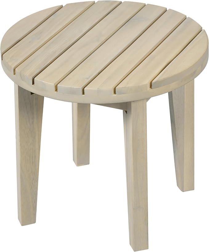 Christopher Knight Home Perla Set of 2 Acacia Wood Club Chair and Coffee Table, 3 Piece Patio Bistro Set, Solid Wood Outdoor Patio Furniture Set with Center Table, Light White+Sand