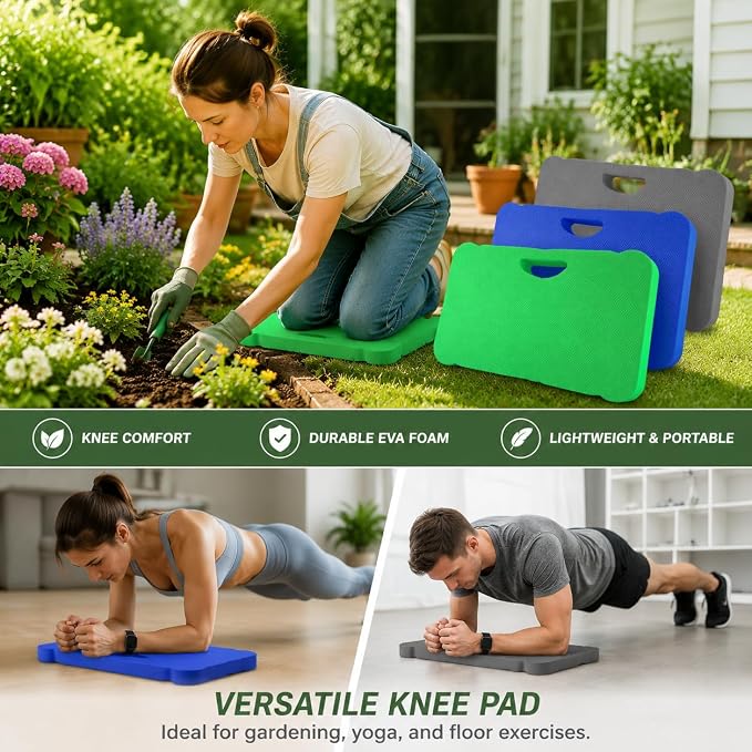 ZENFUN 3 Pack Kneeling Mats, Heavy Duty Thick Foam Kneeling Pad, Shock Absorbent Pads, High Density Premium Kneeling Pads for Yoga Exercise, Foam Kneeler Mat Garden Cushions, Water Proof