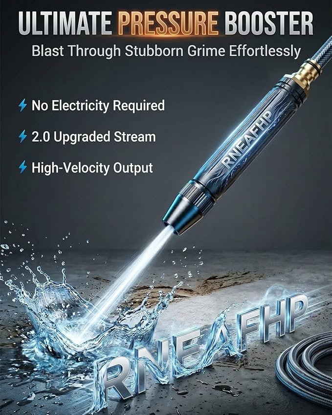 Home High-Pressure Car Wash Water Gun with Booster Nozzle Powerful Heavy Duty Metal Car Washer Nozzle Gun Sprayer Wand Garden Watering Vegetables Portable Cleaning Tool for Home Yard Outdoor(#1)