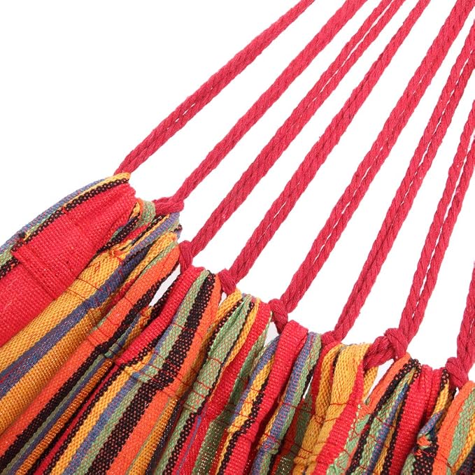 Portable Outdoor Polyester Hammock Set Red