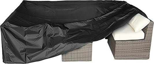 Patio Furniture Covers Waterproof Outdoor Furniture Cover Heavy Duty Outdoor Sectional Sofa Couch Cover Outside Dining Set Table and chairs Covers Heavy Duty 111" L x 58.5" W black