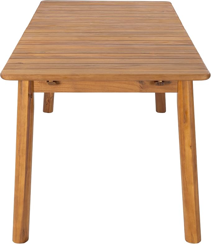 Christopher Knight Home Sky Acacia Wood Dining Table Set for 6, 7 Piece Patio Extendable Dining Table and Dining Chairs Set of 6 with Cushions & Rope Accents, Patio Furniture Set, Teak+Beige+Green