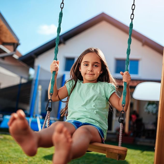 JACNITAD 64inch Hanging Swing Chair Chain (4)+ 8 Free Quick Links, 1000LB Load Bearing,Indoor and Outdoor Playground Swings, Hammocks, Sandbags Swing Chains（4 Pack）
