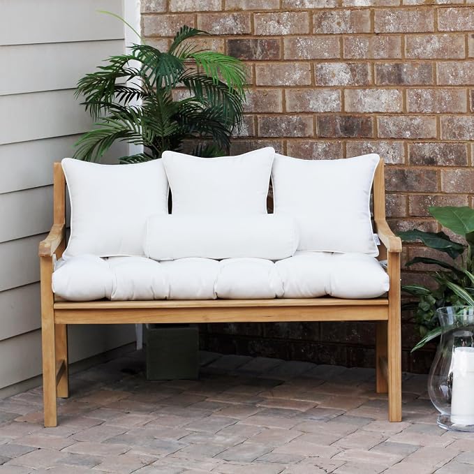 RSH DECOR Set of 6 Outdoor Pillow, Outdoor Pillows for Patio, Pillows w/Polyester Pillow Cases | Water & Fade Resistant Fabric | 17" Square, 20x12 Lumbar, 20x6 Neck Roll - Heritage Red