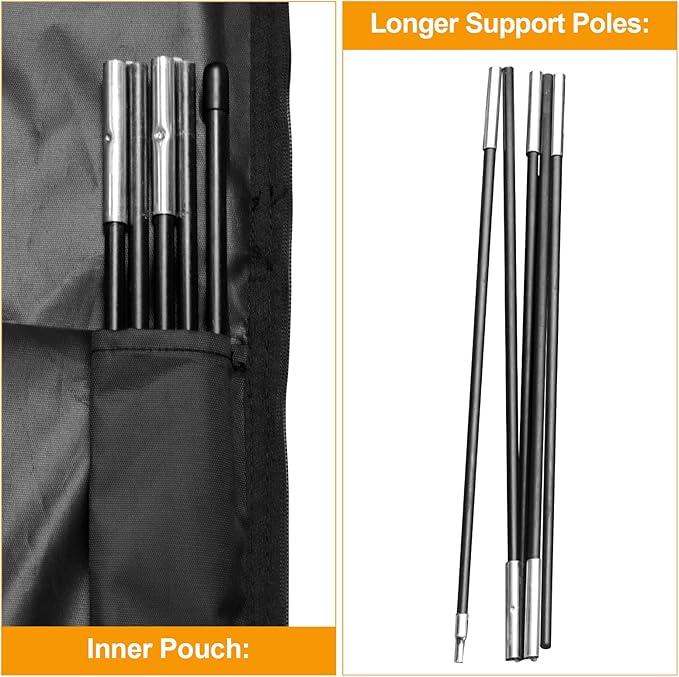 Kipiea Patio Umbrella Cover for 13'-15' Double-Sided Umbrella, Upgraded 600D Heavy Duty Outdoor Umbrella Covers with Support Pole and Zipper