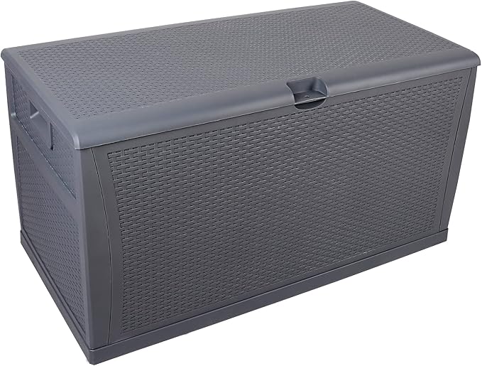 120gal Outdoor Storage Deck Box Weatherproof, 460L Grey Deck Box-Organization and Storage for Patio Furniture Outdoor Garden Tools Pool Accessories Perfect for Storing Grill Stuff 47"L x 24"W x 24.8"H