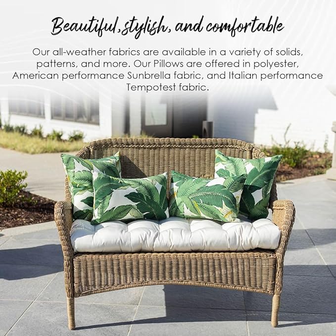 RSH DECOR Set of 4 Square and Lumbar Accent Pillows | Indoor/Outdoor All Weather Polyester Fabric | Reversible | 17" x 17" & 20" x 12" | Navy & White Stripe + Navy