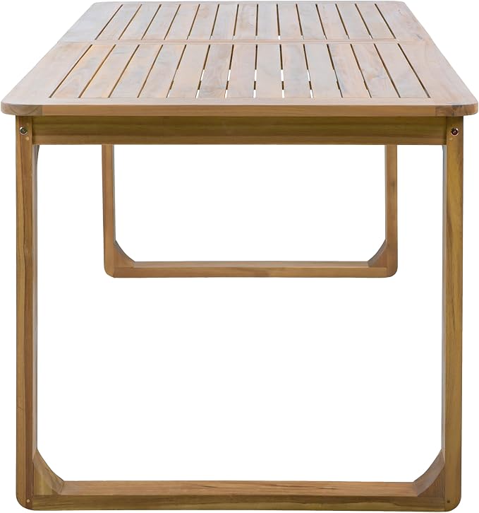 Christopher Knight Home Trazy Acacia Wood Outdoor Dining Set for 4, Patio Dining Table Set for 4, Outdoor Dining Table and Sled Base, Dining Chairs with Cushion + Rope Backrest, Teak + Brown + Beige