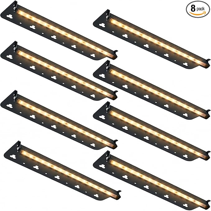 12inch Retaining Wall Lights 5W LED Hardscape Paver Lighting,2700K Soft White Waterproof Outdoor Step Lights,12V AC/DC Low Voltage Landscape Lighting-8Packs