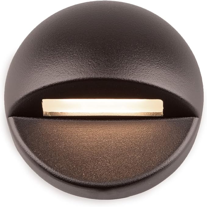 WAC Landscape Lighting, Round LED 12V Deck and Patio Light 2700K Warm Built-in LED in Bronze
