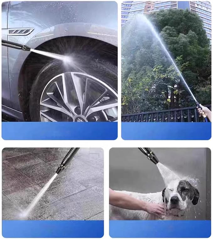High Pressure Power Car Water Washer Nozzle with Metal Connector, Garden Hose Sprayer for Car Washing and Outdoor Cleaning, Sturdy Watering and Pressure Cleaning Accessory (1Set)