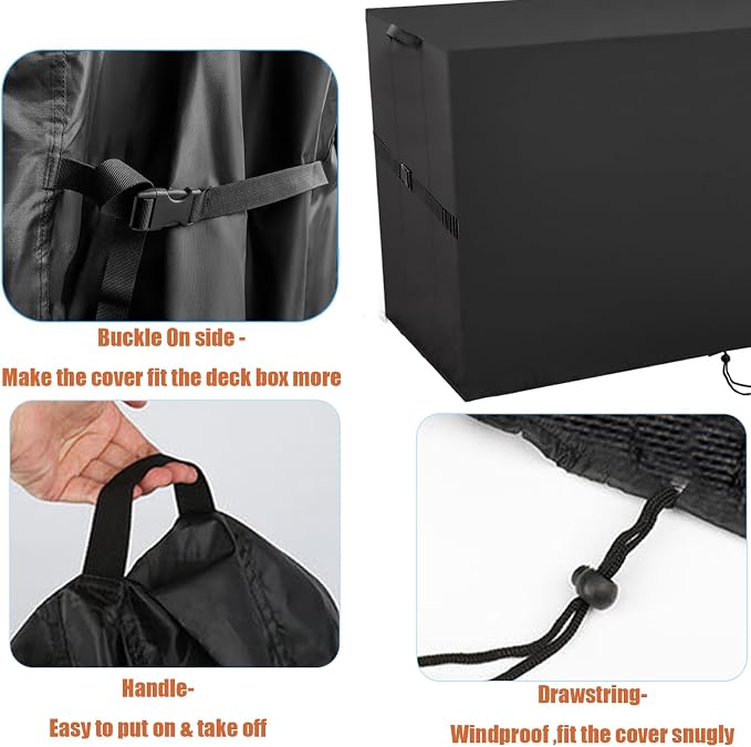 Outdoor Storage Box Cover，Waterproof Resin Storage Bin Cover Deck Box Covers-67.72"L x 21.46"W x 33.66"H