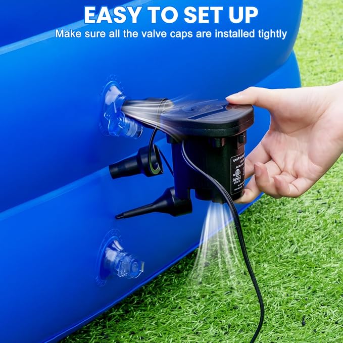 Extra Large Inflatable Pool for Adults, 145" x 74" x 22" Oversized Blow Up Family Swimming Pool, Durable Thickened Above Ground Pool for Backyard, Outdoor, Garden, Summer Water Party