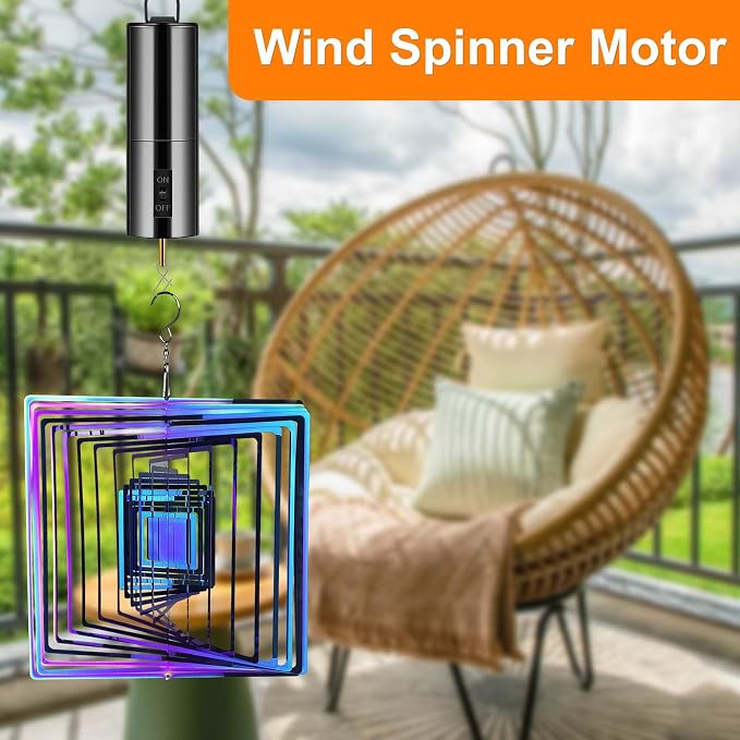 Wind Spinner Motor Hanging Display Battery Operated Rotating Motor | Multi-Purposes for Wind Spinner Mobile Yard Decor Hanging Ornament Outdoor Sculptures-Medium Speed 20 RPM(1 Pcs Black)