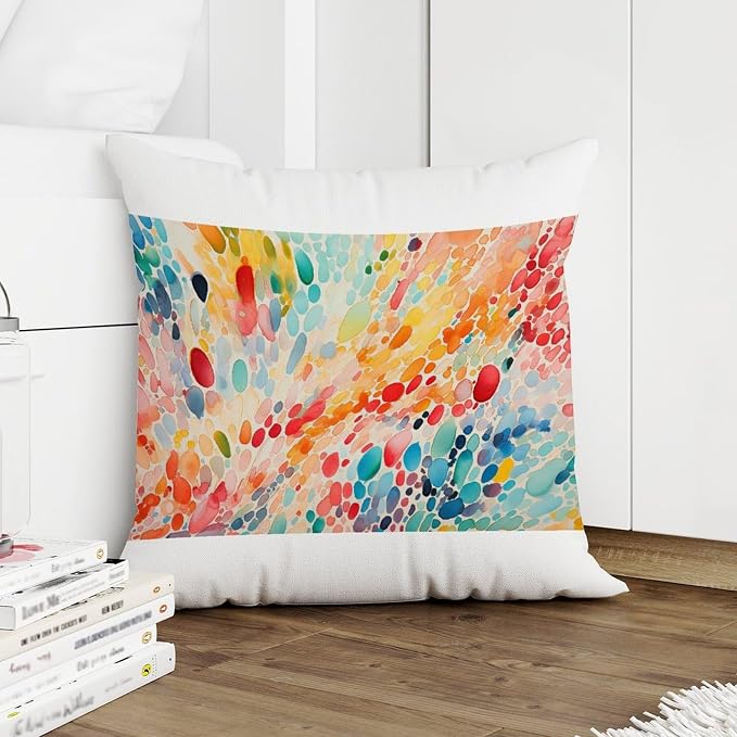 Pillow Cover Make It Rain Fiesta Pillowcase Rustic Rainbow Colorful Pillow Cover Accent Decorative Cushion Covers Home Decor for Couch Garden Tent Balcony 20x20 in