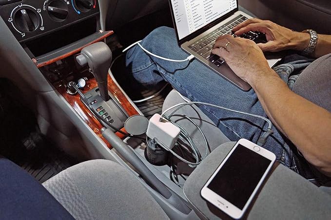 Schumacher XI15 150 Watt DC to AC Cup Power Inverter with (1) 120V AC Outlet, (1) USB Port Power Plugs into 12V Port
