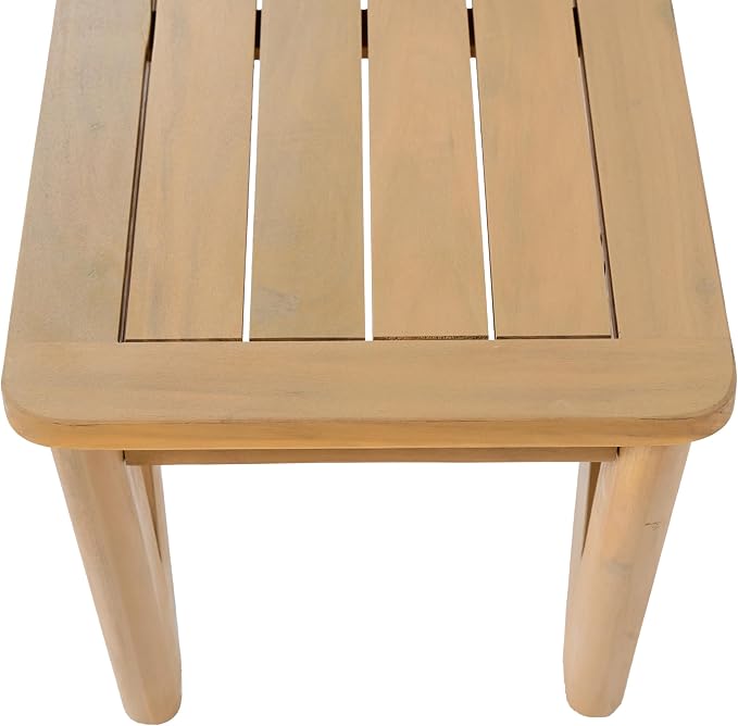 Christopher Knight Home Cove 3 Piece Acacia Wood Dining Table Set for 4-6, Outdoor Dining Set with Patio Table & Dual Benches, Patio Furniture Set with Slatted Design & V-Shaped Legs, Light Teak