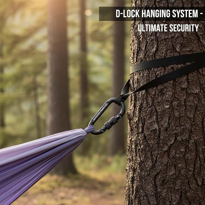 YSUEFIJO Foldable Outdoor Hammock, Travel Hammock for Camping and Relaxing, Hanging Hammock Convenient and Comfortable, Perfect for Garden Or Hiking Trips, Supports 300kg