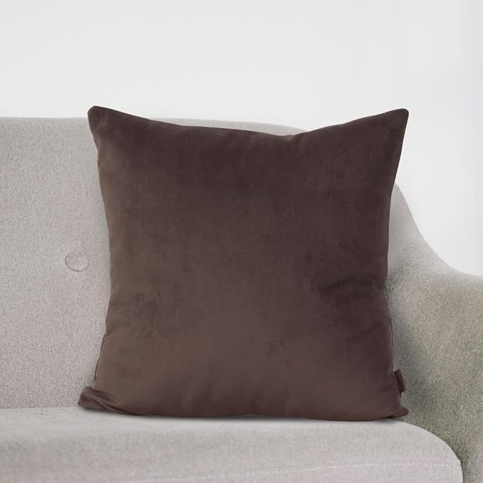 Howard Elliott Collection Fluffy Square Throw Pillow, Premium Stuffer Decorative Comfortable Sleeper Cushion, Soft Square Pillow Insert for Bedroom, Couch & Sofa, 20 x 20 Inch, Bella Chocolate
