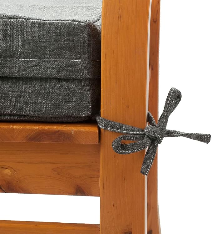 FUNHOME Outdoor Bench Cushion Cover 54 x18 x 3 inch,Water Resistant Cover with Zipper&Ties,Fade-Resistant Slipcover,Patio Porch Swing Cushion Cover Replacement Only,No Insert(Light Charcoal)