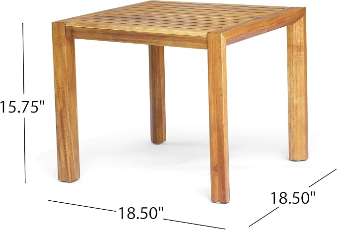 Christopher Knight Home Nick Outdoor 3 Piece Acacia Wood Chat Set, Brown Patina and Dark Teal