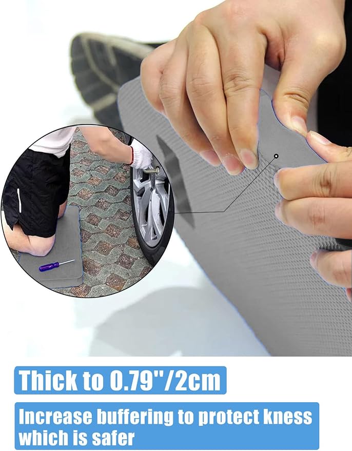YWSHF 2 PCS Garden Kneeling Pad,Knee Mat Waterproof Foam Knee Pads for Gardening,Cleaning,Baby Bath,Yoga,Praying and Exercise 15.745'' x 7.09'' x 0.79'' Grey