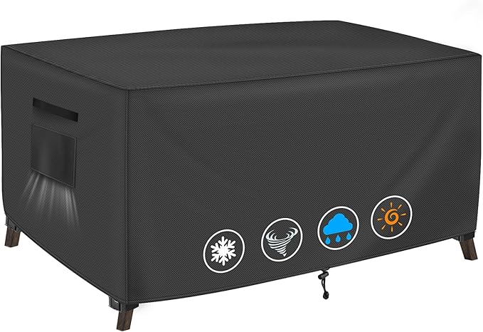 Rectangular Patio Table Cover, Outdoor Table Covers Waterproof, UV Resistant Outdoor Lawn Patio Furniture Covers, 84" L x 44" W x 23" H
