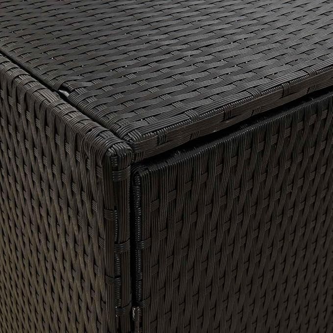 Large Outdoor Garden Storage Cabinet, Weather-Resistant Poly Rattan Deck Box with 2 Doors, Patio Shed for Backyard, Garage, and Garden Tool Organization, Black