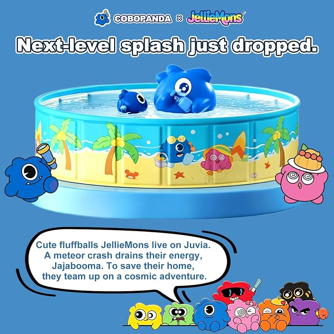 Foldable Swimming Pool for Kids 78.7"x17.7" Hard Plastic Portable Dog Pool Anti-Slip Collapsible Large Kiddie Pool Indoor Outdoor Backyard (JellieMons 79'')
