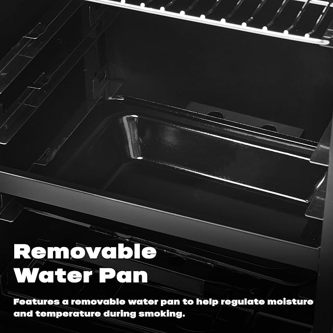 Propane Smoker with Cover, Vertical Smoker Grill with Temperature Control Outdoor Heavy Duty Three Removable Smoking Shelves, Metal Black