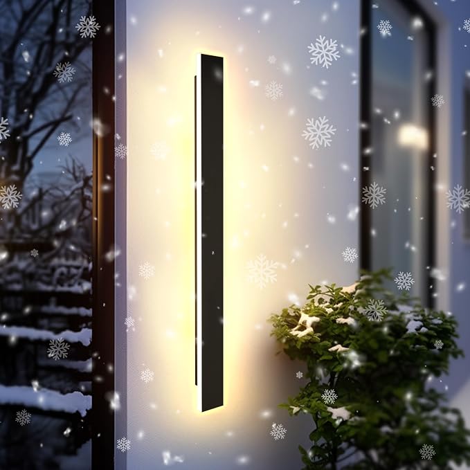 Outdoor Wall Light LED Long Wall Sconce 39.38in Ip65 Waterproof Black Modern Outdoor Lights 3000k 32W Metal Exterior Light Fixture for Porch Light Patio Door Yard Garden Villa Living Room