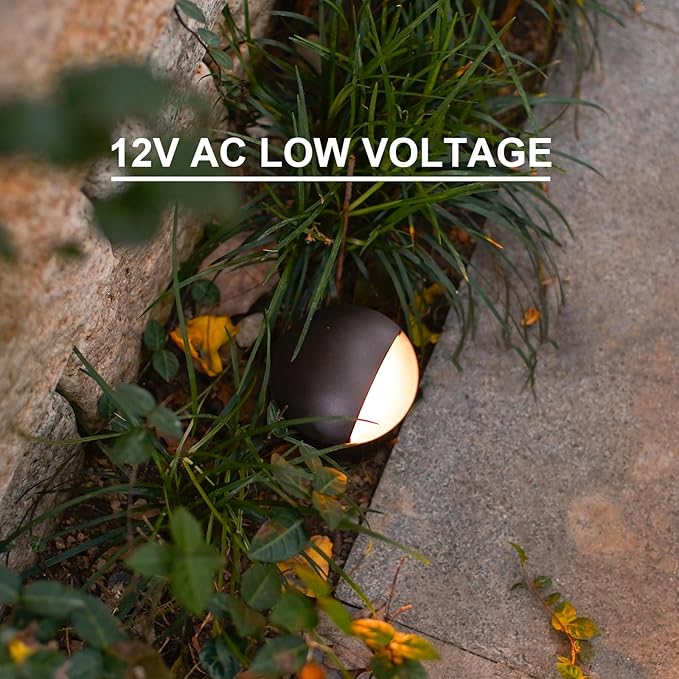 GOODSMANN Landscape Lighting 2PK Well Lights Low Voltage 5 Watt LED 150 Lumen 12V AC In-Ground Lights 3000K Warm White