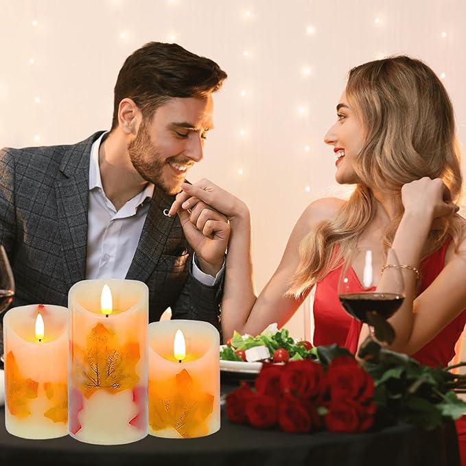 Flameless LED Pillar Candles with Timer & Remote Control, Safe Warm Glow, Battery Operated, 3-Piece 3"×4"/5"/6" Set, Waterproof Decorative Candles for Home, Wedding, Table & Outdoor Use