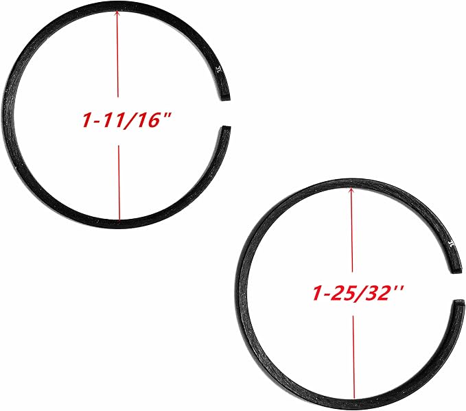 Piston Kit with Rings Pin Clip for 2HP 2-Stroke 2-Cycle 72cc 47mm Gas Generator (72cc)