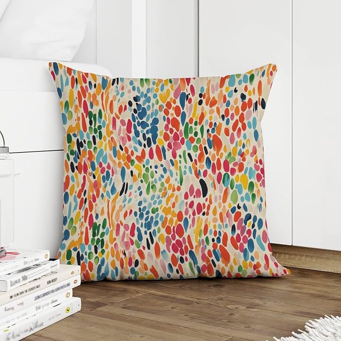 Make It Rain Fiesta Pillow Cover Rainbow Colorful Throw Pillow Cover Abstract Decorative Cushion Covers Home Decor for Patio Tent Couch 20x20 in