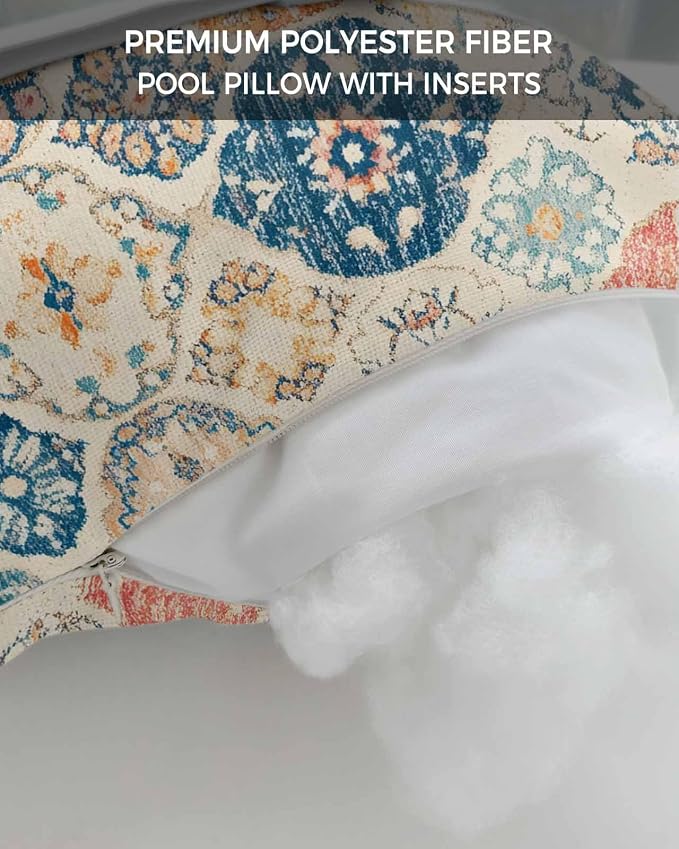 Pack of 2 Outdoor Lumbar Cushions with Inserts, Vintage Boho Ethnic Abstract Art Texture Waterproof Fluffy Fade Body Pillows, Patio Furniture Pillow for Home Balcony Garden Decor 11x16IN
