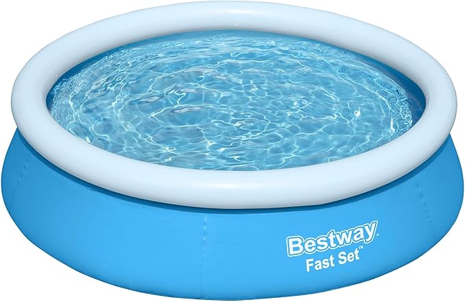 Bestway Fast Set Inflatable Above Ground Pool | 6' x 20" Round | Puncture-Resistant Tritech Material | 248 Gal Capacity | Easy Setup & Storage | Inflatable Top Ring Swimming Pool for Kids