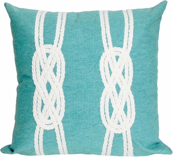 Liora Manne Visions II Double Knot Indoor/Outdoor Pillow, 20" X 20" Square, Blue