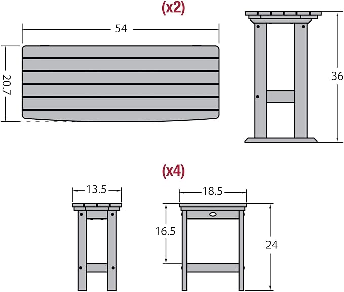 highwood Lehigh 6pc Counter Height Balcony Dining Set, Harbor Gray