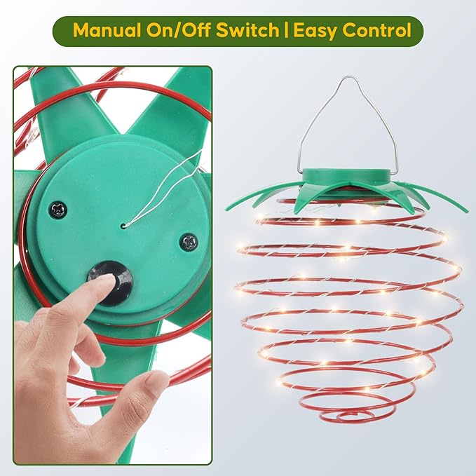 Solar Lights Outdoor, 4-Pack Decorative Strawberry Solar Garden Lights, Waterproof Outdoor Solar Lights for Patio Decor, Yard & Landscape, 20 LED Creative Hanging Fruit Lanterns for Garden Decor