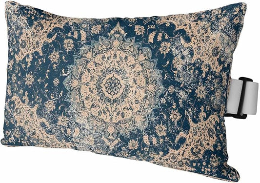 Outdoor Lumbar Cushions with Inserts, Blue Classic Medieval Retro African Pattern Waterproof Fluffy Fade Body Pillows, Patio Furniture Pillow for Home Balcony Garden Decor 11x16IN