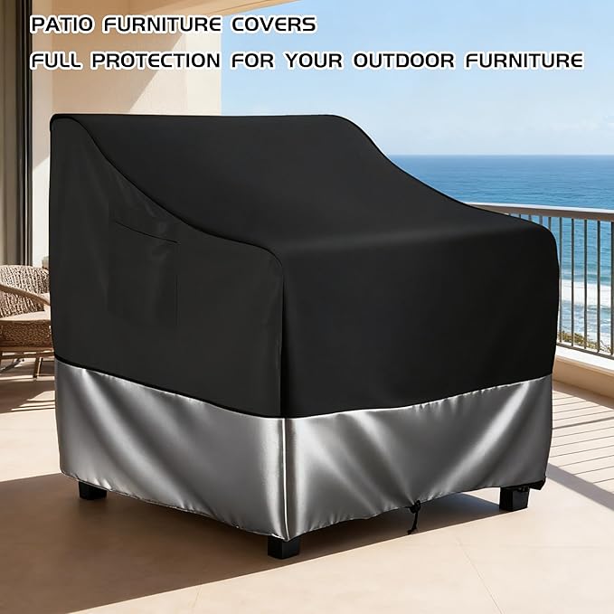 2-Pack Waterproof Patio Chair Covers, All-Weather Patio Chair Covers Waterproof for Home & Commercial Use (35.04" W*35.04" D*47.24" H)